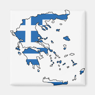 Aimant Carte du drapeau grec GR