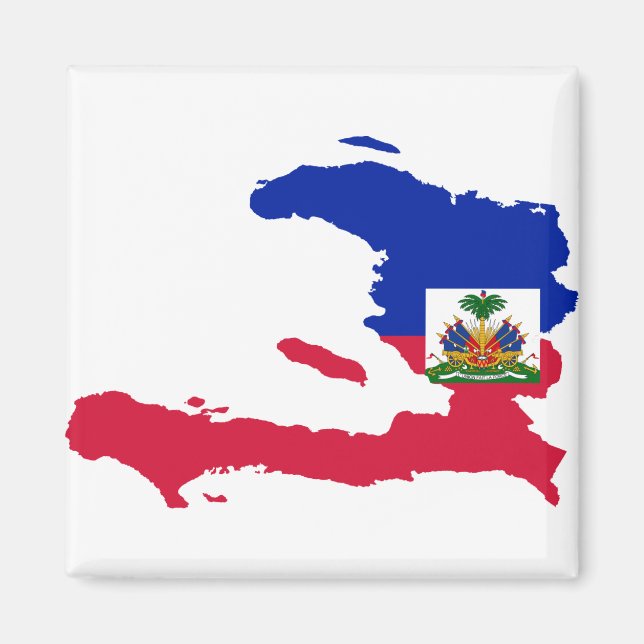 Aimant Carte du drapeau haïtien HT (Devant)