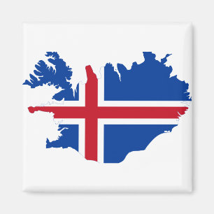 Aimant Carte du drapeau islandais IS Ísland