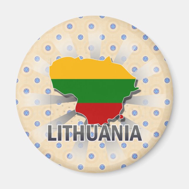 Aimant Carte du drapeau lituanien 2.0 (Devant)