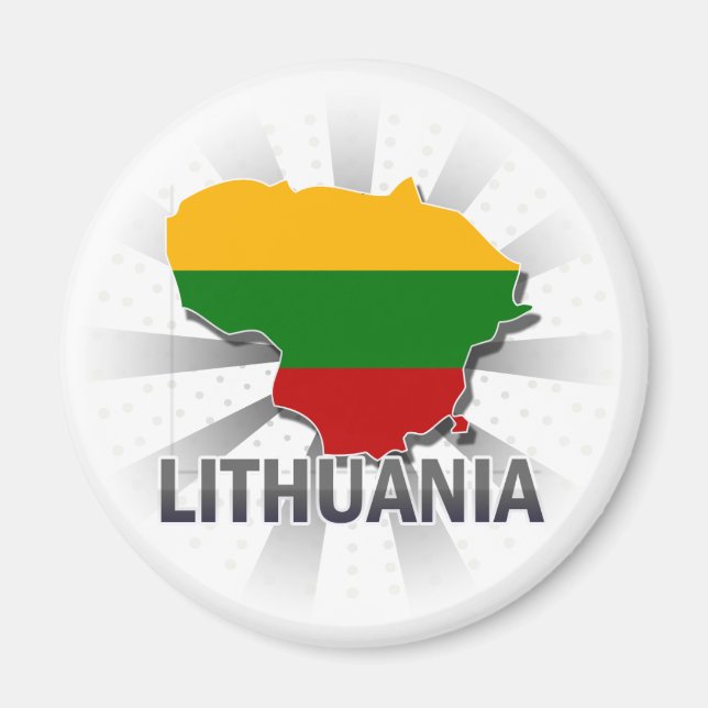 Aimant Carte du drapeau lituanien 2.0 (Devant)