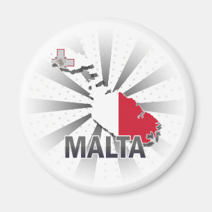 Aimant Carte du drapeau maltais 2.0