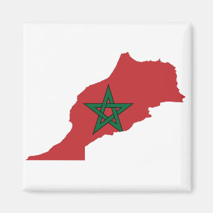 Aimant Carte du drapeau marocain
