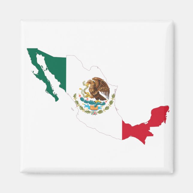 Aimant Carte du drapeau mexicain (Devant)