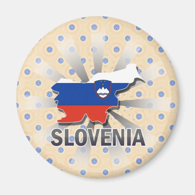 Aimant Carte du drapeau slovène 2.0 (Devant)