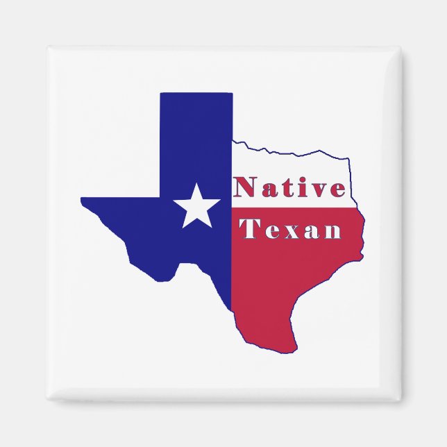 Aimant Carte du drapeau texan natif (Devant)