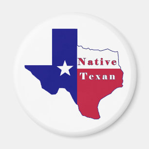 Aimant Carte du drapeau texan natif