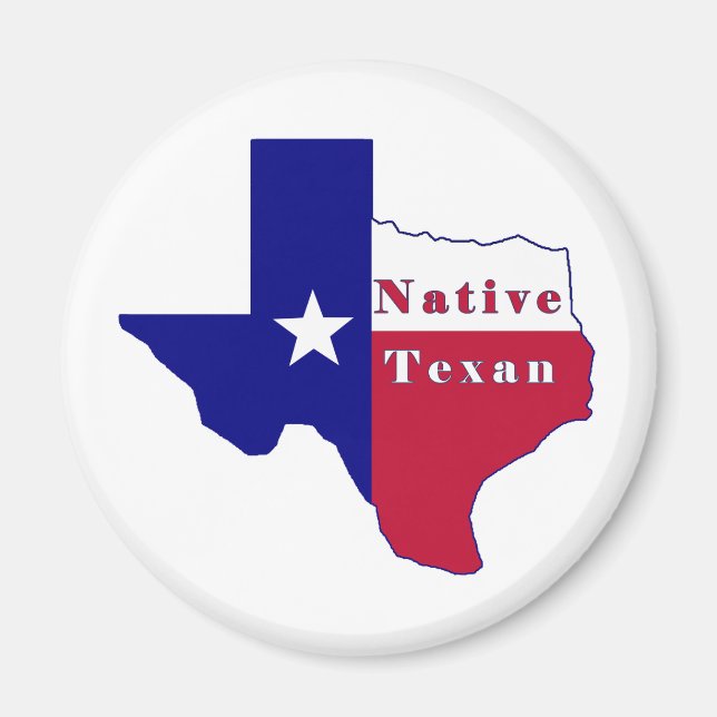 Aimant Carte du drapeau texan natif (Devant)