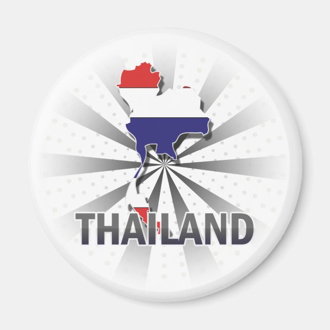 Aimant Carte du drapeau thaïlandais 2.0 (Devant)