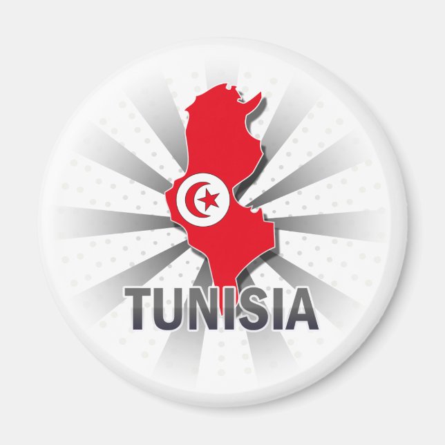 Aimant Carte du drapeau tunisien 2.0 (Devant)