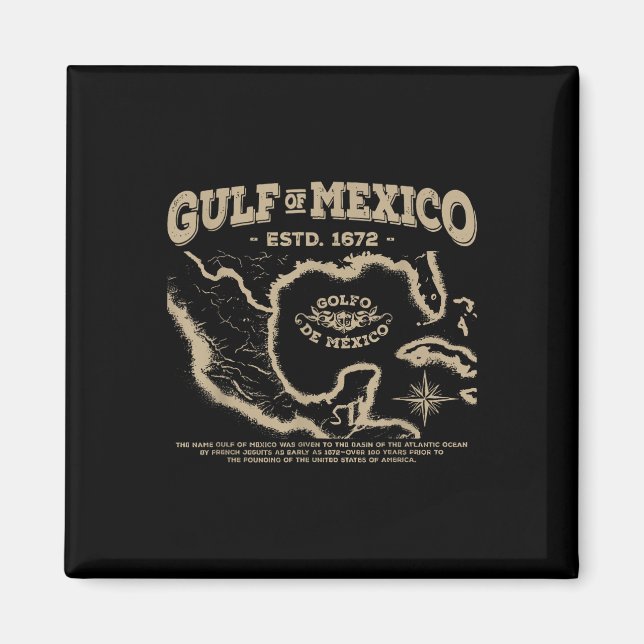 Aimant Carte Du Golfe Du Mexique 1672 (Devant)