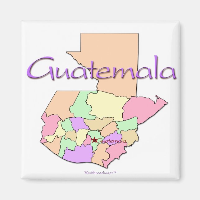 Aimant Carte du Guatemala (Devant)