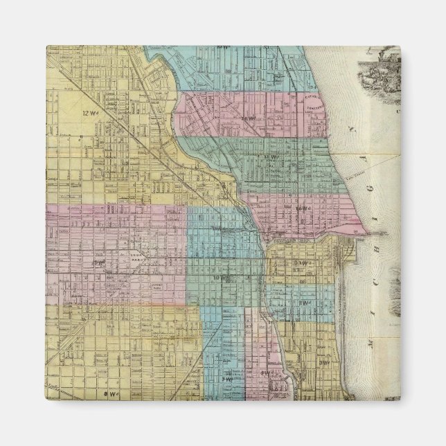 Aimant Carte du guide de Chicago (Devant)