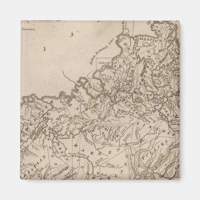 Aimant Carte du Kentucky par Arrowsmith (Devant)