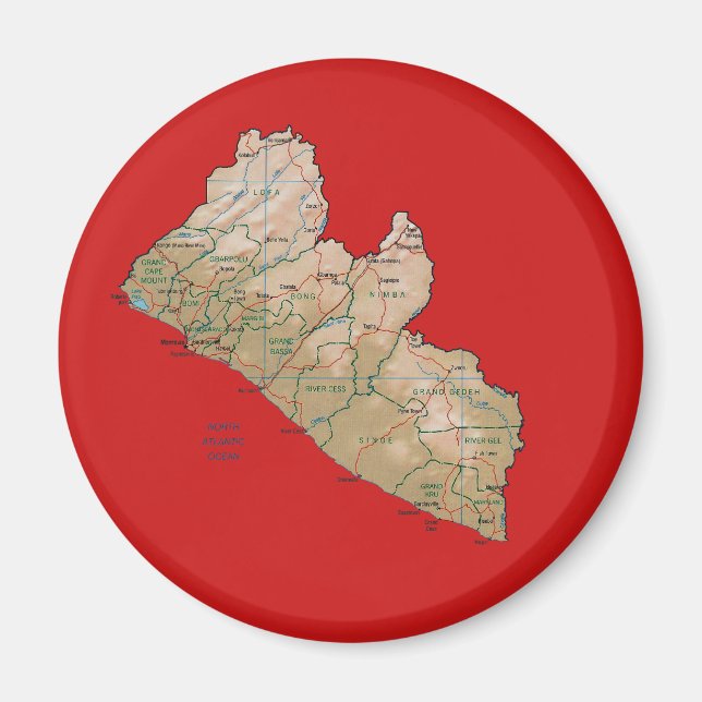 Aimant Carte du Libéria (Devant)