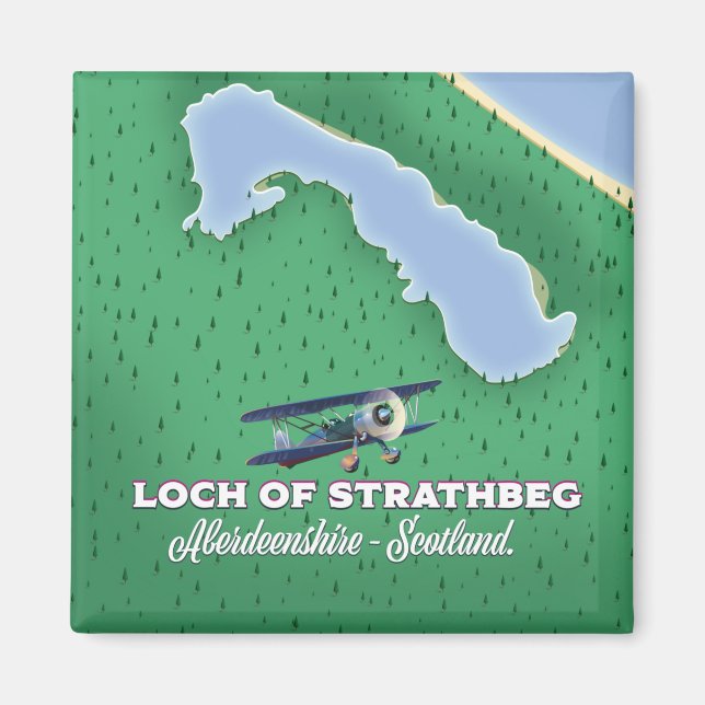 Aimant carte du Loch de Strathbeg Aberdeenshire Écosse (Devant)