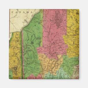 Aimant Carte du Maine, du New Hampshire et du Vermont