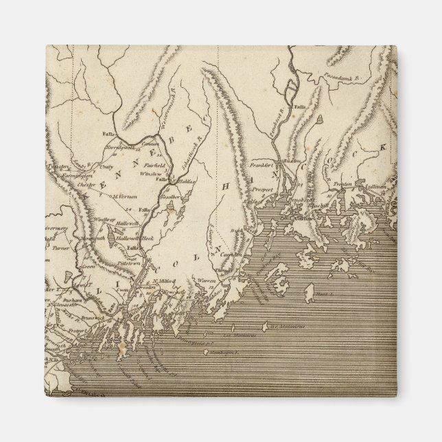 Aimant Carte du Maine par Arrowsmith (Devant)