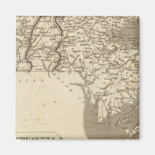 Aimant Carte du Massachusetts par Arrowsmith