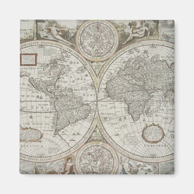 Aimant Carte du monde | 1676 (Devant)