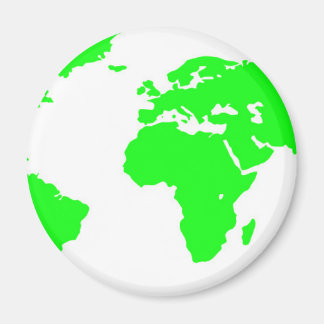 Aimant Carte du monde blanc vert