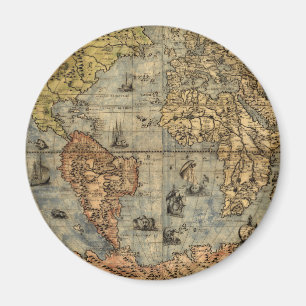 Aimant Carte du monde Forlani Antiquev 1565 Renaissance