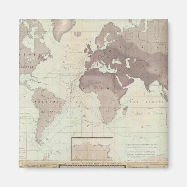 Aimant Carte du monde historique (Devant)