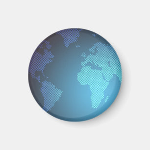 Aimant Carte du monde numérique en dégradé de points