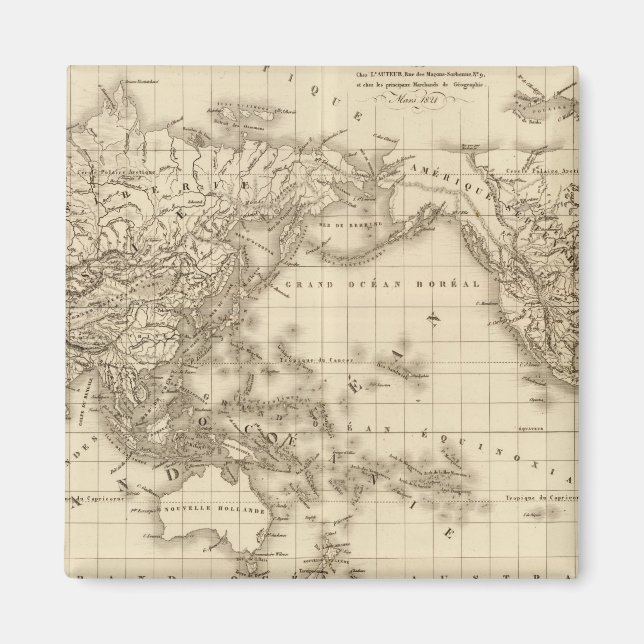 Aimant Carte du monde physique (Devant)