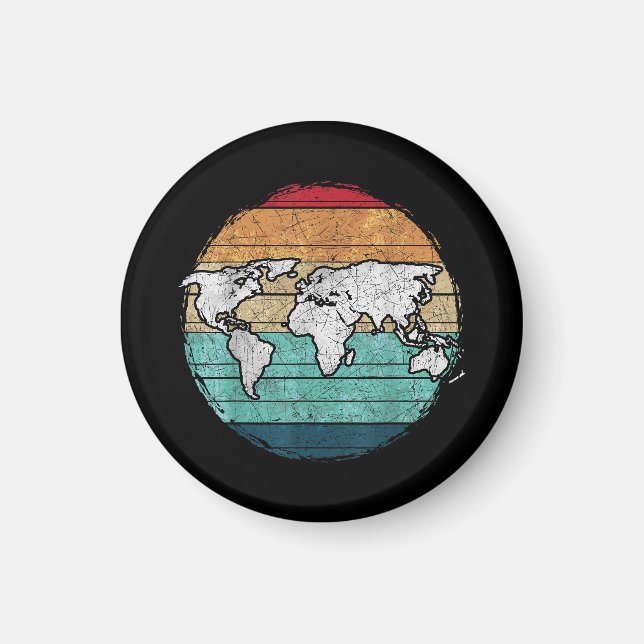 Aimant Carte du monde rétro (Devant)