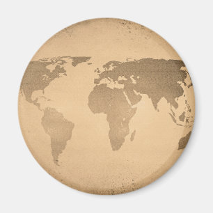 Aimant carte du monde vintage