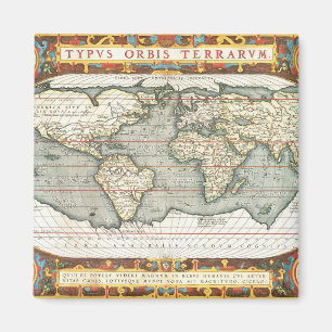 Aimant Carte du monde vintage par Abraham Ortelius 1587–1