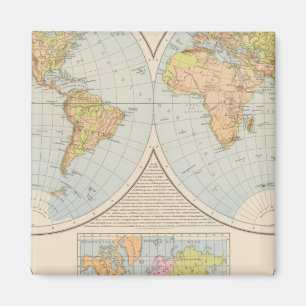 Aimant Carte du monde W, E Halbkugel