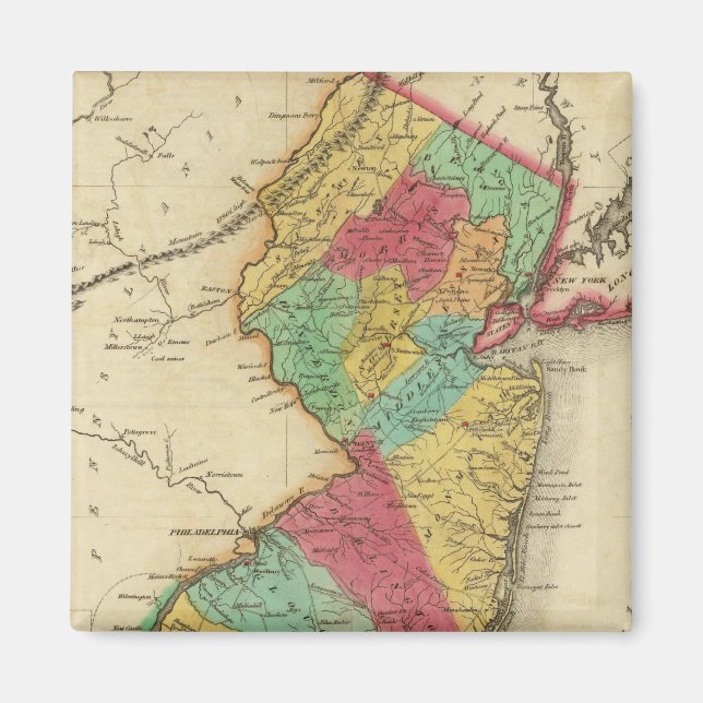 Aimant Carte Du New Jersey (Devant)