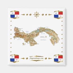 Aimant Carte du Panama + Magnat des bannières