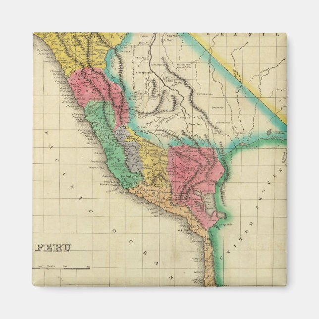 Aimant Carte Du Pérou (Devant)