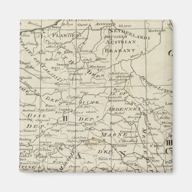 Aimant Carte du Siège de Guerre en France (Devant)