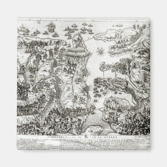 Aimant Carte du siège de Malte en 1565 (Devant)