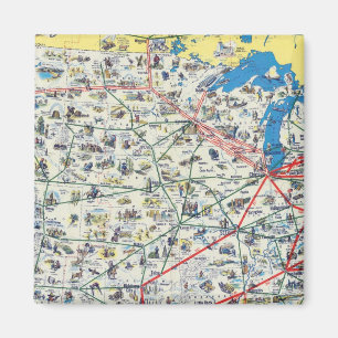 Aimant Carte du système American Airlines