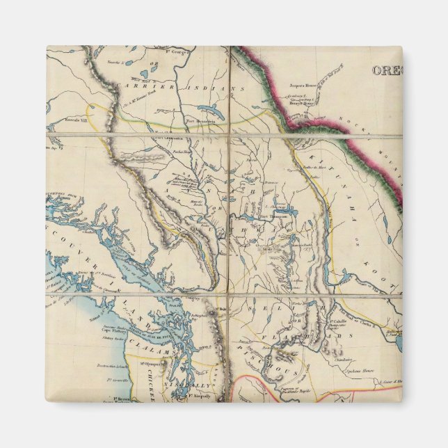 Aimant Carte du territoire de l'Oregon 2 (Devant)