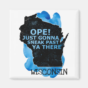 Aimant Carte du Wisconsin Ope Sneak Passé Ya There Devis