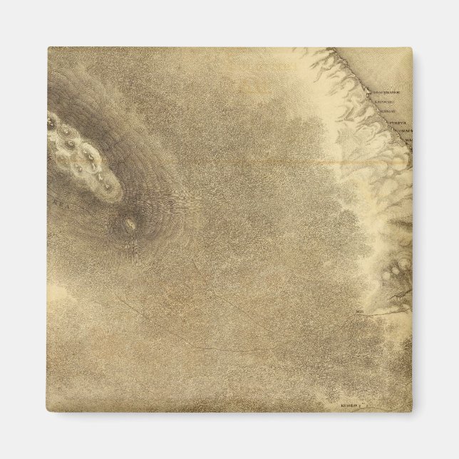 Aimant Carte d'une partie de l'île d'Hawaii (Devant)