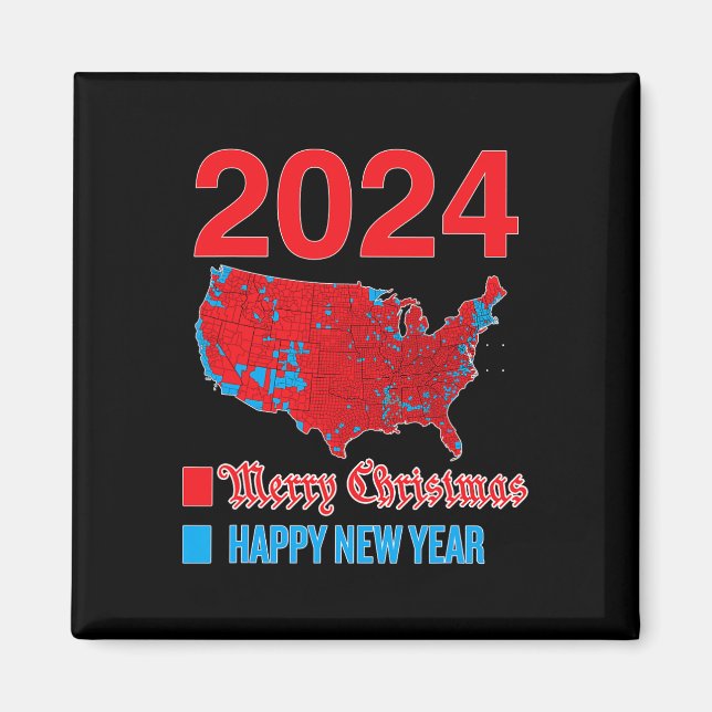 Aimant Carte électorale 2024 exacte Joyeux Noël Joyeux N (Devant)