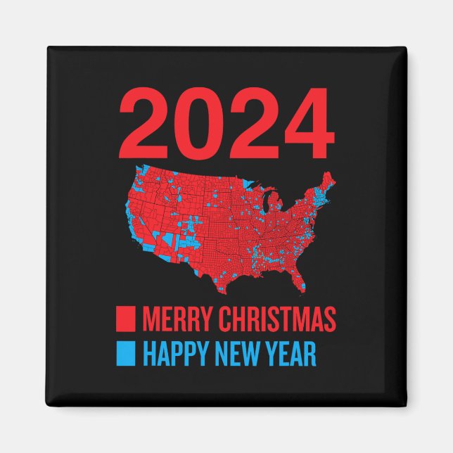 Aimant Carte électorale 2024 exacte Joyeux Noël Joyeux N (Devant)