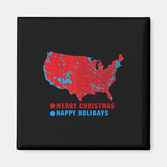 Aimant Carte électorale 2024 Joyeux Noël Trump (Devant)
