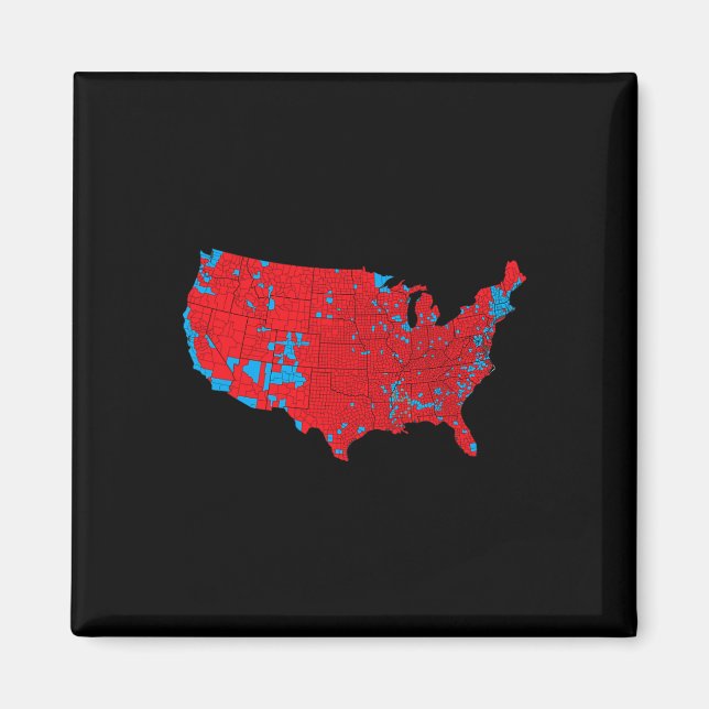 Aimant Carte électorale 2024 Red Trump Vance Defeat Blue  (Devant)