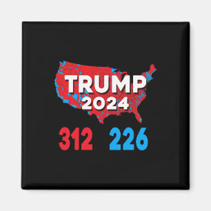 Aimant Carte électorale 2024 Trump 312 Élections rouges 2