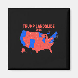 Aimant Carte électorale 2024 Trump 312 - Glissement de te