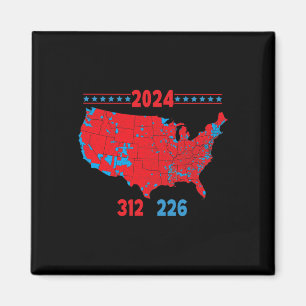 Aimant Carte électorale 2024 Trump 312 Red 2024 Election