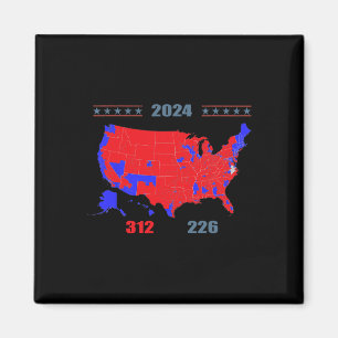 Aimant Carte électorale 2024 Trump 312 Red 2024 Election
